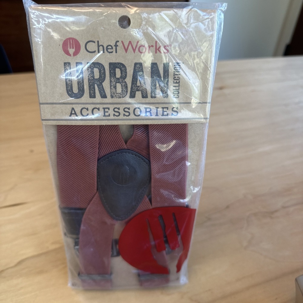 Chef Works Urban Collection Men Pants &‎ Bib Suspenders Accessories Redish Brown